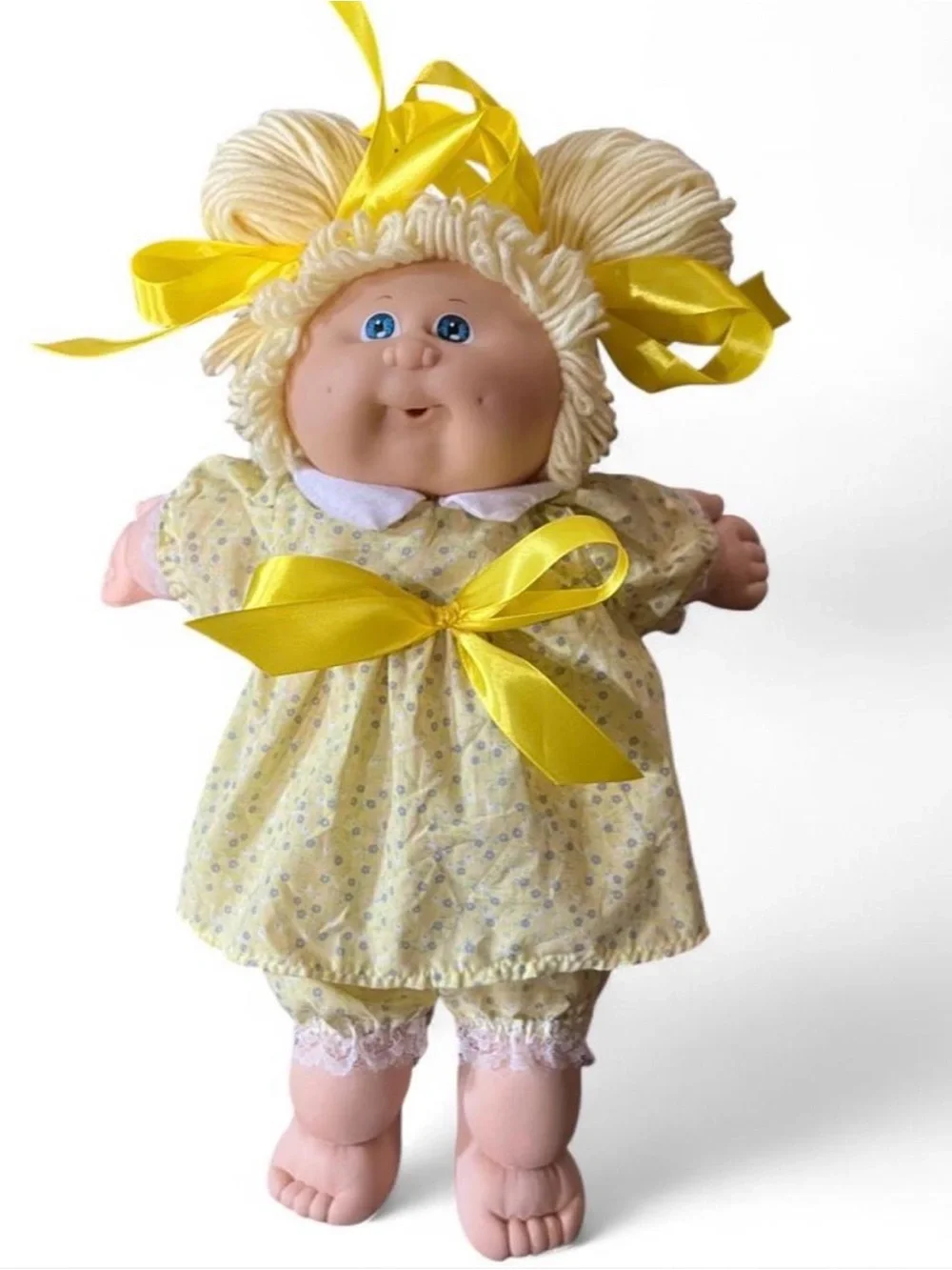 Vintage 80’s Yellow Ribbon Cabbage Patch Kids Doll Plush Toy - Kids Toys